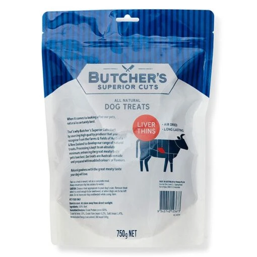 Butcher's Superior Cuts Beef Liver Thins Dog Treat -Pet Supply Store Dog 142259 BSC Liver Thins 750g 2750g 2 1