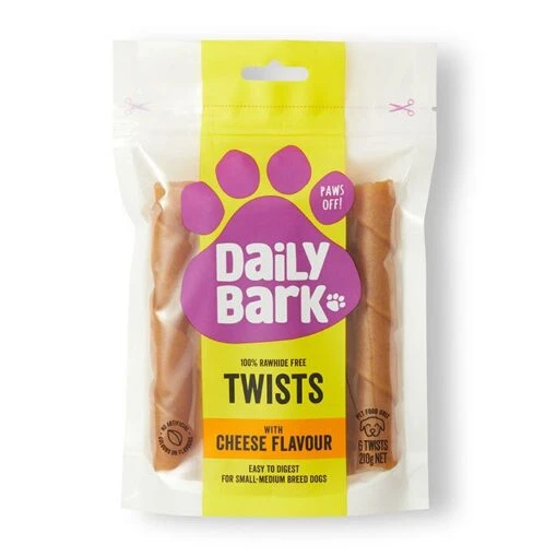 Daily Bark Cheese Rawhide Free Twists Dog Treat 6PK -Pet Supply Store Dog 142892 Daily Bark Cheese Rawhide Free Twists Dog Treat 6PK 1