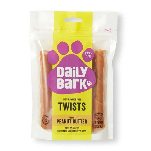 Daily Bark PButter Rawhide Free Twists Dog Treat 6PK -Pet Supply Store Dog 142893 Daily Bark PButter Rawhide Free Twists Dog Treat 6PK 1