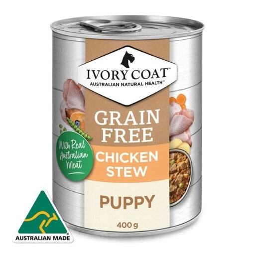 Ivory Coat Grain Free Chicken Puppy Food 400gx12 -Pet Supply Store IC AU 400G PUPPY GF CHICKEN STEW 01 MOI