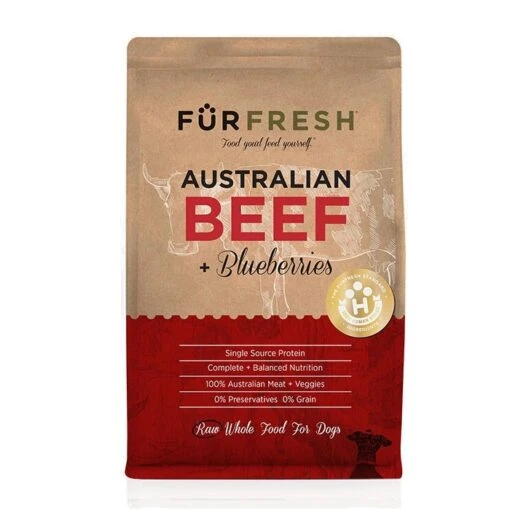 FurFresh Freeze Dried Beef Adult Dog Food -Pet Supply Store balanced raw dog food bag mock up new beef 2